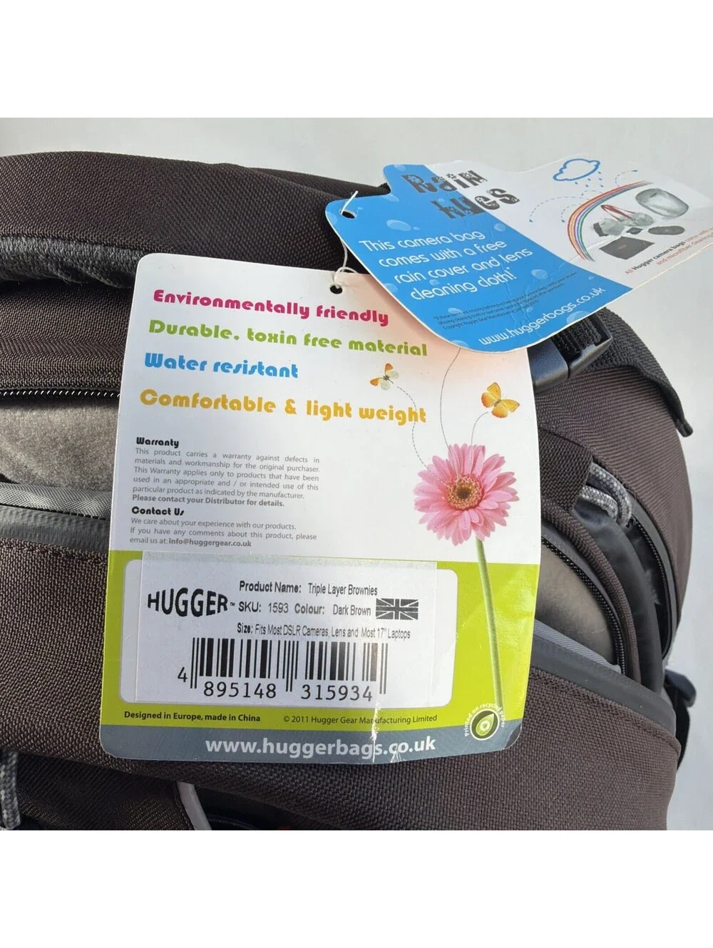 HUGGER Camera and Laptop Backpack Water Resistant Heavy Duty 1593